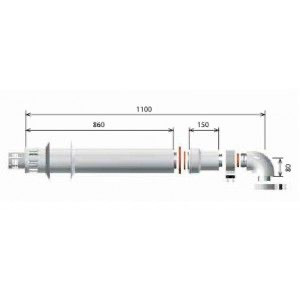 ARISTON sada odkouření přes stěnu 80/125 - horizontální pro standardní kotle