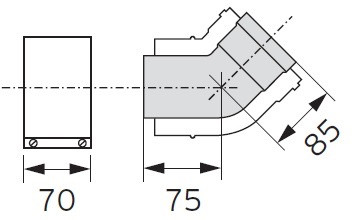 Koleno 2 x 45° Ø 80/125mm, PP, odkouření pro Kondenzační kotle  