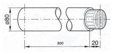 JUNKERS Trubka Ø 80mm AL pro vzduch s ochranou proti větru, délka 800mm  
