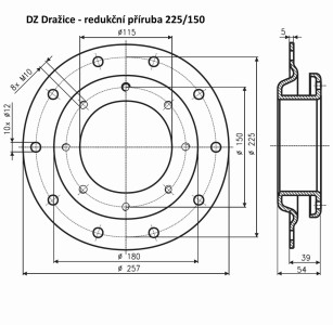 DRAŽICE Redukční příruba 225/150