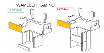 WAMSLER Náhradní šamot horní přední 117222 pro kamna KAMINO 6 kW a 8 kW