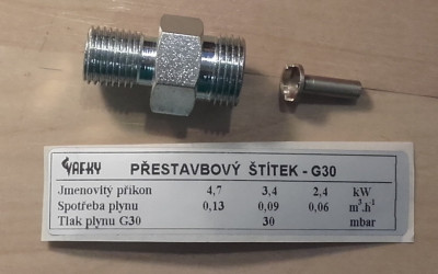 KVART Přestavbová sada k topidlům VAFKY na PB 3,4 kW - objednací číslo 110-0040