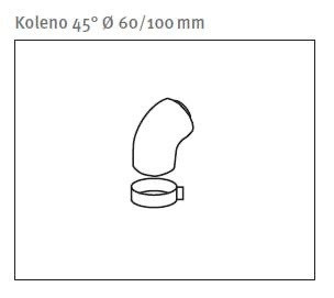 Odkouření PROTHERM Koleno 45° Ø 60/100 mm 