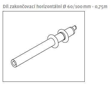 Odkouření PROTHERM Díl Zakončovací horizontální 60/100 mm, 0,75 m