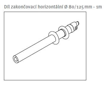 Odkouření PROTHERM Díl zakončovací horizontální Ø 80/125 mm - 1m 