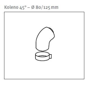 Odkouření PROTHERM Koleno 45° – Ø 80/125 mm 