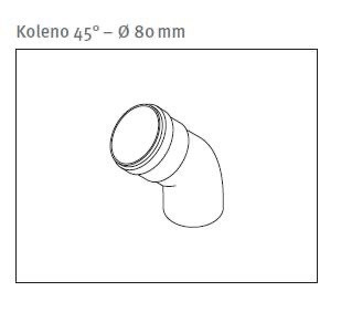 Odkouření PROTHERM Koleno 45° – Ø 80 mm 