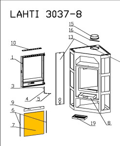 ABX Sklo kamen LAHTI 340 x 380 mm