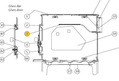 JOTUL Deflektor kamen F 601 N; ND 10038110 (10038112)