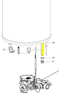 ARISTON anoda délka 39 cm