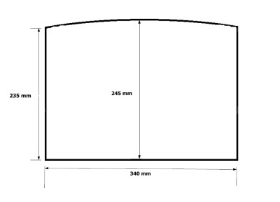 Žáruvzdorné sklo 4x340x245 mm