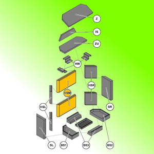 HAAS-SOHN HSM (cihla zadní střední) 430 x 258 x 45; ND 0050110060005